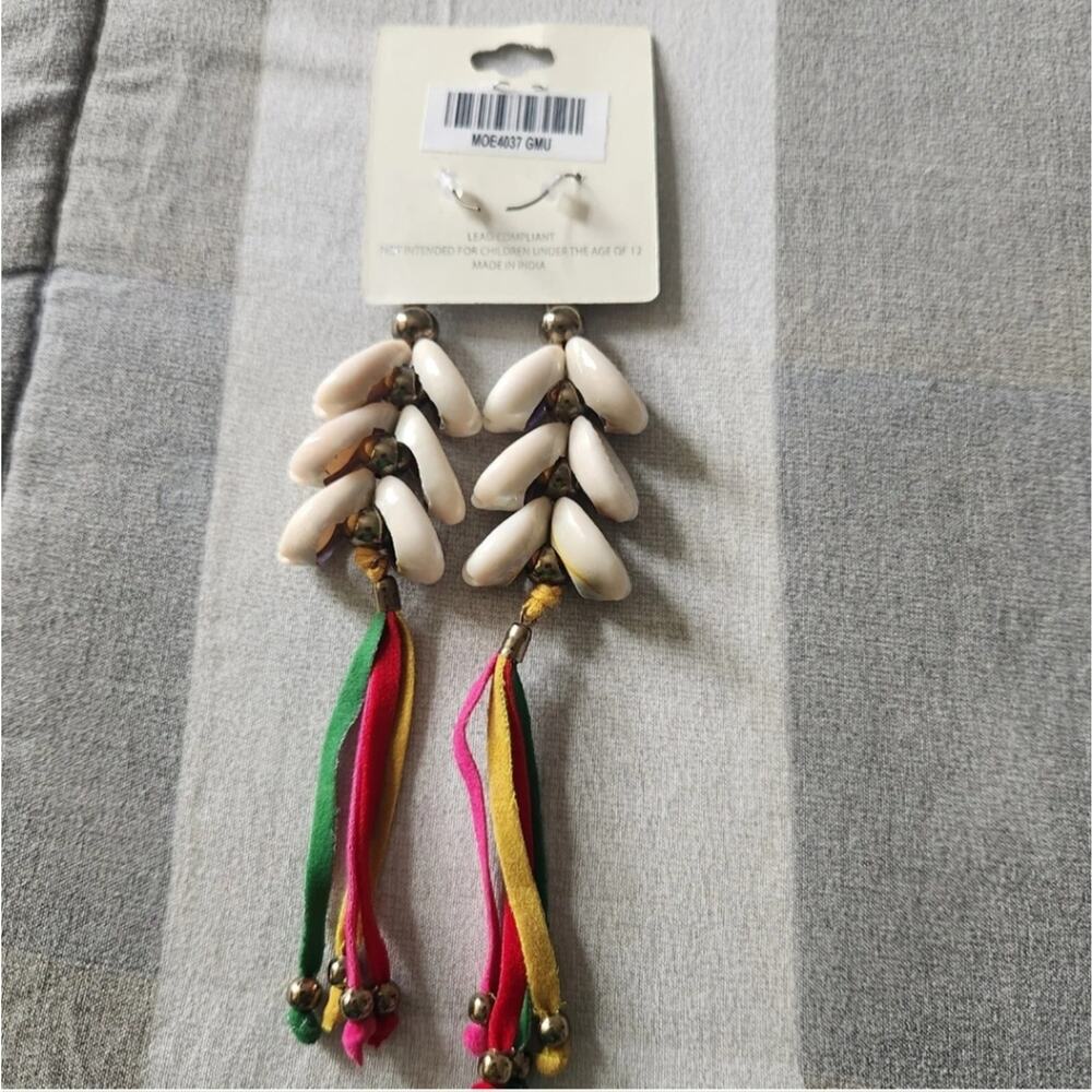Mia Collection By kim Min Sun Earrings Seashells multicolor multicolor dangle - Picture 2 of 2